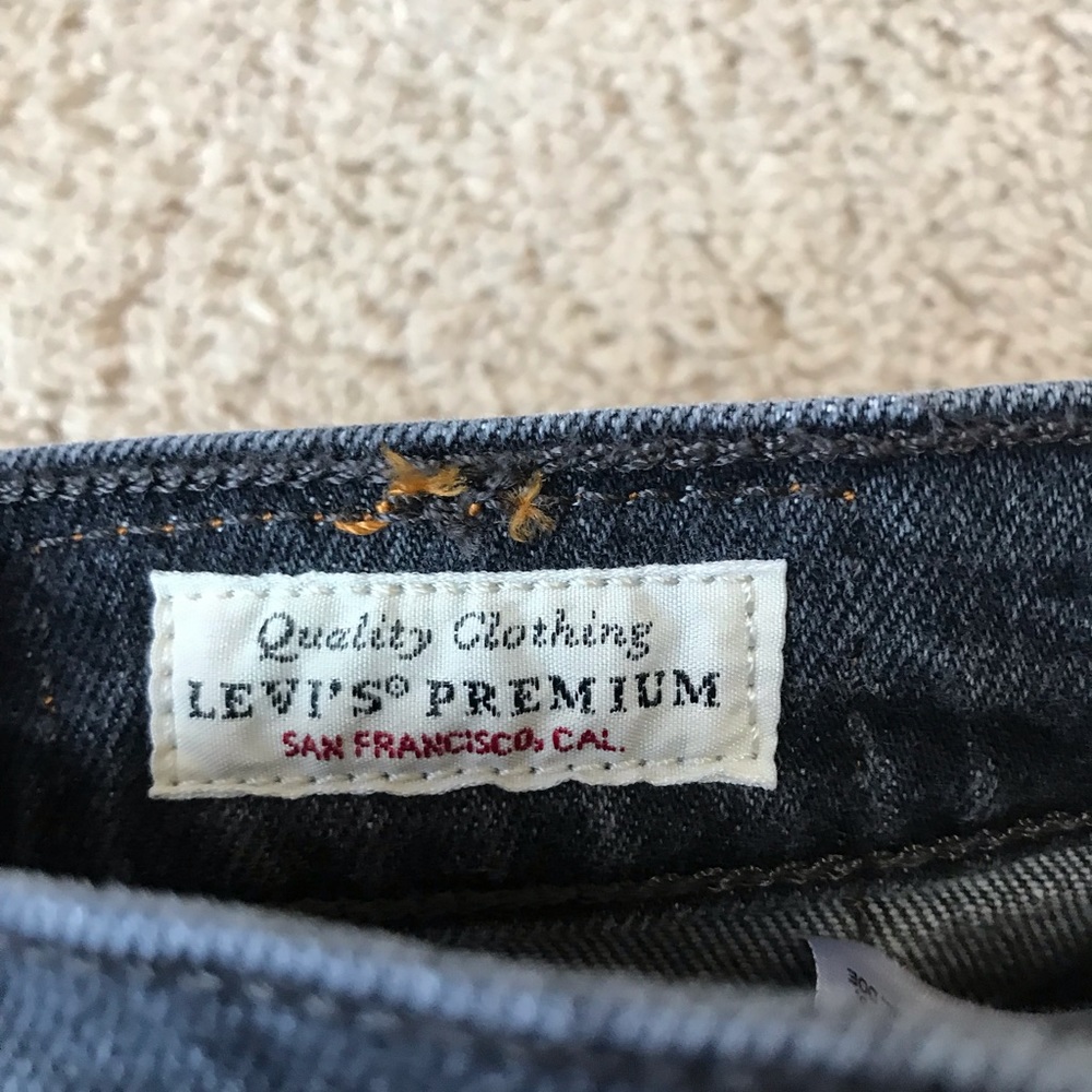 Levi 501 skinny high rise rigid denim coal jeans - Picture 5 of 6